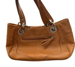 Tommy Hilfiger Y2k Tan Leather Going‎ Out Ring Shoulder Purse thumbnail 1