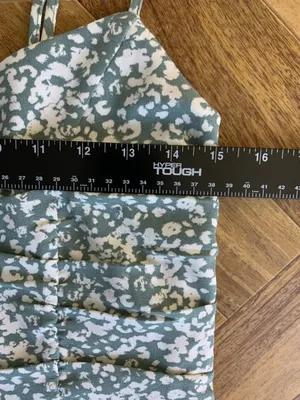 Abercrombie Fitch Womens S Sage Green Ruched Mini Dress Bodycon Party Y2K thumbnail 13