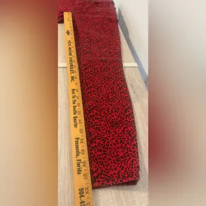 Alice + Olivia Good High Rise Ankle Skinny Jeans Red Leopard Funky Rock Size 28 thumbnail 6