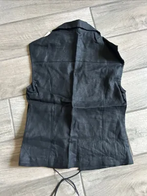 Faithfull the Brand Antibes sleeveless wrap shirt in black thumbnail 3