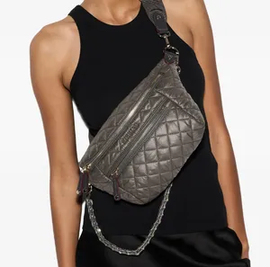 MZ Wallace Small Quilted Leather Crosby Crossbody Sling Bag Gray thumbnail 1