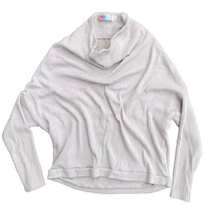 Free People Beach Relaxed Fit Mock Neck Long Sleeve Ribbed Knit Top Medium thumbnail 2