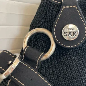 The Sak Black Knitted Baguette Purse thumbnail 3