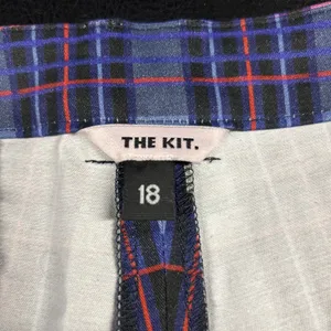 The Kit Tracee Pants Womens 18 Wide Leg Plaid Purple Black Red Organic Cotton thumbnail 3