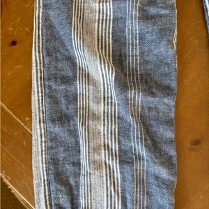 Old Navy Navy and White Striped wide leg linen pants thumbnail 2