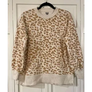 Aerie leopard oversized cozy sweater size xs thumbnail 2