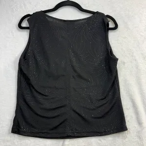 Vintage Isabel L Beaded Top Black Cowl Neck Glam Goth USA Sexy‎ Club Witchy Y2K thumbnail 3