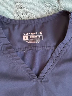 Navy Blue Carhartt Scrub Top thumbnail 3