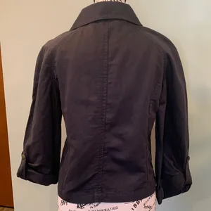 LOFT Dark Charcoal Gray Linen Cotton Lightweight Jacket Women’s XS Extra Small thumbnail 3