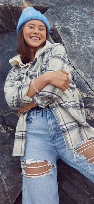 American Eagle Oversized Hoodie Flannel - Medium thumbnail 1