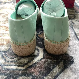 Tory Burch Everly Platform Soft‎ Aqua Royal Suede Espadrilles thumbnail 5