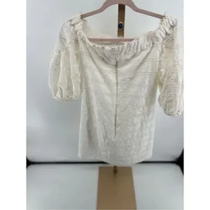 Vince Camuto White Eyelet Off The Shoulder Mini Dress Size 6 Cotton thumbnail 12