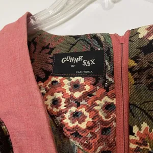 Gunne Sax Rare Vintage 1969 black label renaissance Tapestry Floral red dress thumbnail 4