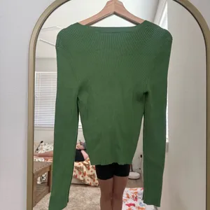 Abercrombie & Fitch Olive Ribbed Knit Top thumbnail 2