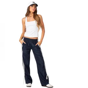 Edikted Remy Ribbon Track Pants – Navy – Size Large – NWT thumbnail 2