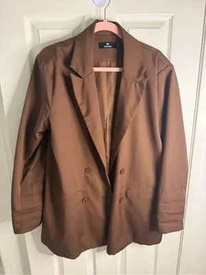 ASOS Heartbreak Brown Oversized Boyfriend Blazer thumbnail 9