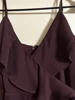 Express High Low Maroon Satin Dress thumbnail 4