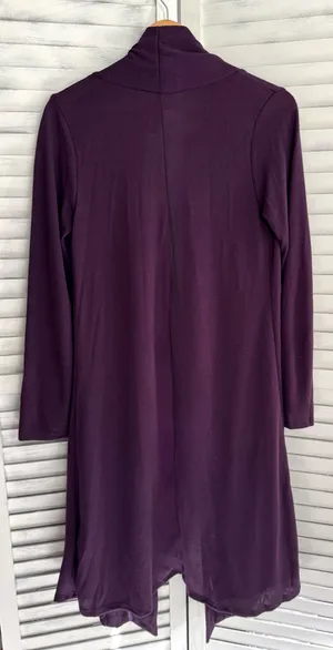 Purple Cardigan Duster, Medium thumbnail 2