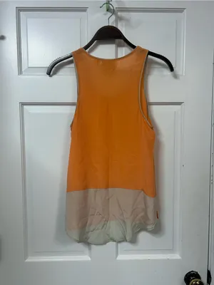 Maeve Anthropologie Orange Layered Silk Tank Top thumbnail 3
