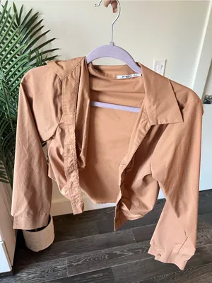 Lightweight Vegan Leather Crop Jacket thumbnail 2