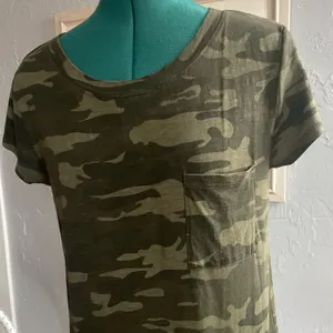Sanctuary Short Sleeve Camo T Shirt Dress XS Green Lounge Cozy Soft Casual thumbnail 4