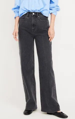Old Navy EXTRA HIGH-RISE SKY-HI WIDE LEG JEANS thumbnail 1