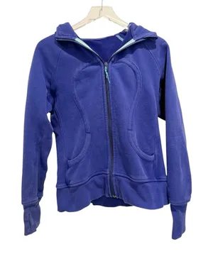 LULULEMON Scuba Hoodie Sweatshirt in Pigment Blue Full Zipper size‎ 10 thumbnail 1