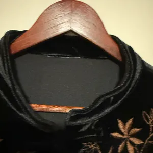 Coldwater Creek Black Velvet Floral Jacket thumbnail 3