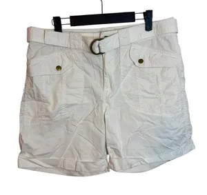 Lauren Ralph Lauren White Belted Cuffed Shorts thumbnail 1