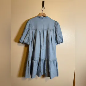 Tcec Light Denim Bow Puff Sleeve Dress thumbnail 4