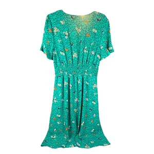 Bebop Floral Midi Dress‎ L XL Flutter Sleeve Babydoll Cottagecore Smocked Green thumbnail 10
