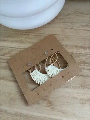 Boho Hoop Earrings NWT Gold thumbnail 2