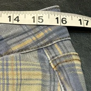 Judy Blue Blue and Tan Plaid HighWaist Vintage Look Jeans size 14W thumbnail 12
