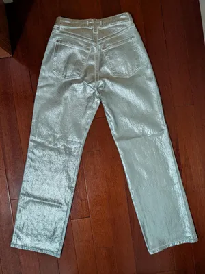 Abercrombie & Fitch Silver High-Rise Straight Jeans thumbnail 2