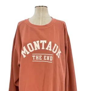 Montauk The End Crewneck Sweatshirt Spell Out Vintage Style Coral Orange XXL‎ thumbnail 2