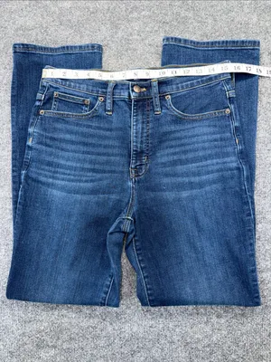 J. Crew Medium Blue Flare Jeans thumbnail 6