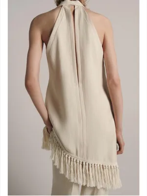 Zara ZW COLLECTION HALTER TOP WITH FRINGING thumbnail 4