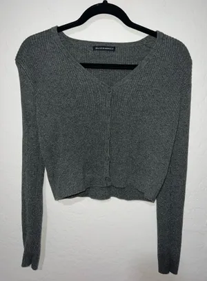Brandy Melville gray button up long sleeve  thumbnail 1