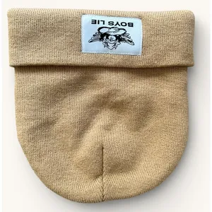 Boys Lie Angel Logo Beanie Tan Cuffed‎ Knit Hat One Size Streetwear Y2K thumbnail 1