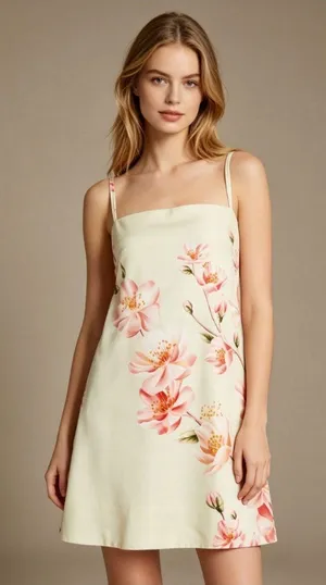 NWOT Farm Rio Linen Blend Floral Print Sleeveless Mini Dress Elastic Waist Sz XS thumbnail 1