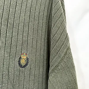 VTG Chaps Ralph Lauren XL Sweater Green Ribbed Cotton Heavyweight Fisherman 1023 thumbnail 6