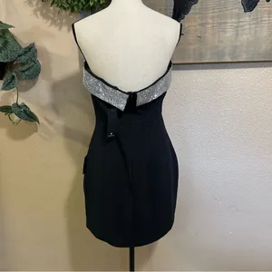 NWT Lulus Unbelievable Sparkle Black Rhinestone Strapless Mini Dress thumbnail 7