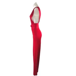 House of CB London Benedetta Red Sleeveless Straight Leg Tank Romper Jumpsuit XS thumbnail 2