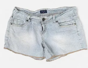 Y2K 2000s U.S. Polo Assn.‎ white & blue striped shorts thumbnail 1