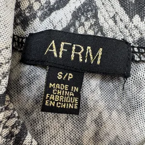 AFRM Revolve Zadie Semi Sheer Mesh Snakeskin Snake Print Long Sleeve Top Small thumbnail 3