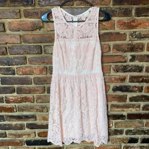 Altar'd State Peach Skin Pink Sleeveless Lace Amherst Mini Dress Women's Small thumbnail 2