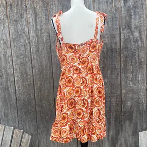 Cupshe Orange Printed Bohemian Sleeveless Mini Sundress Size XL thumbnail 6