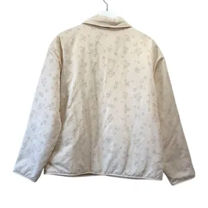 Carve Designs Reversible Quilted Jacket Gray Cream Floral Size S Lightweight thumbnail 4