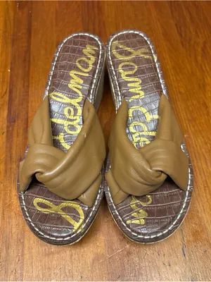 Sam Edelman Knotted Slide Sandals in Tan thumbnail 5
