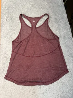 Lululemon Racerback Tank Top Burgundy Stripe thumbnail 6